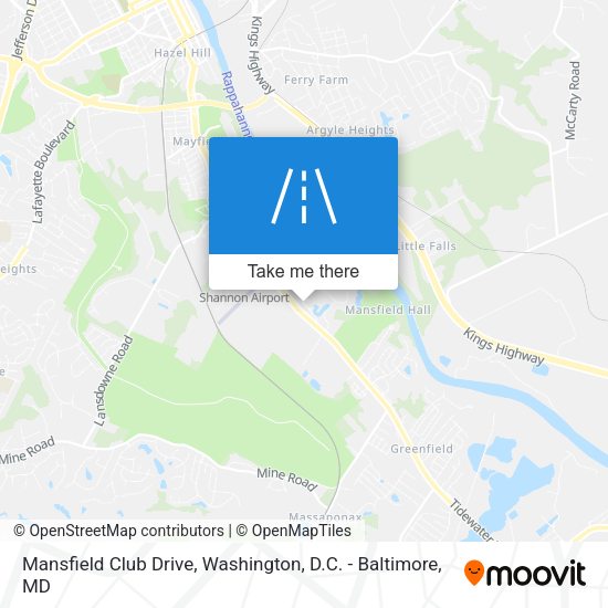 Mansfield Club Drive map