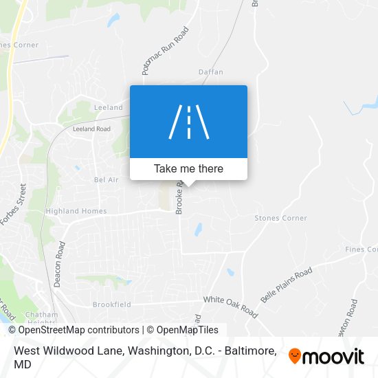 West Wildwood Lane map