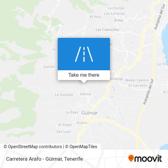 Carretera Arafo - Güimar map