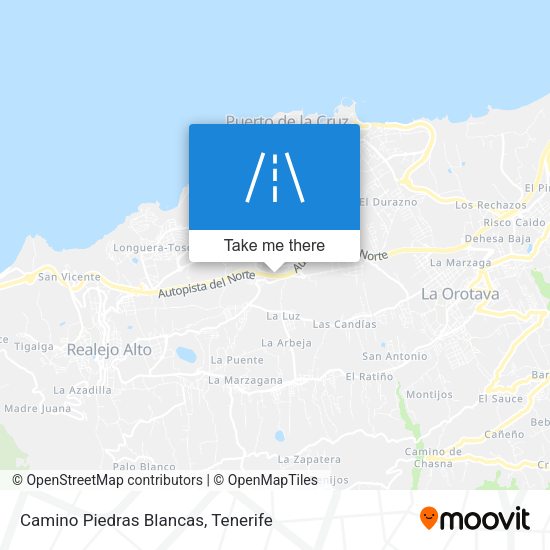 Camino Piedras Blancas map