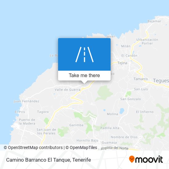 Camino Barranco El Tanque map