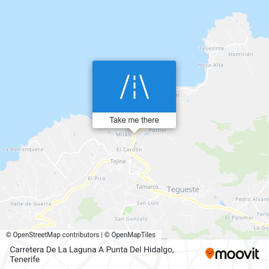 Carretera De La Laguna A Punta Del Hidalgo map