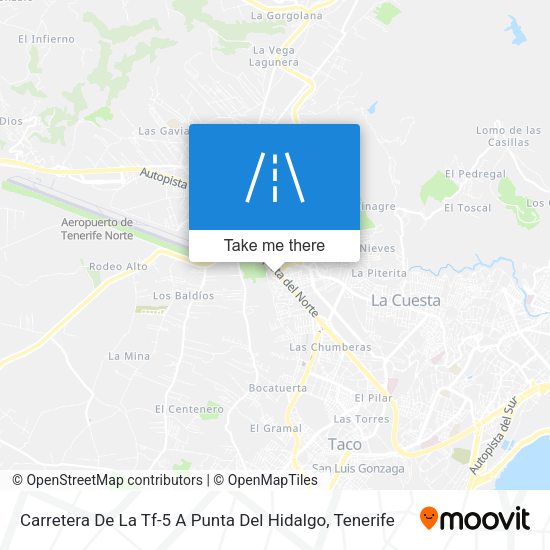 Carretera De La Tf-5 A Punta Del Hidalgo map