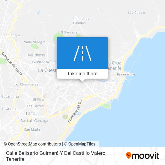 Calle Belisario Guimerá Y Del Castillo Valero map