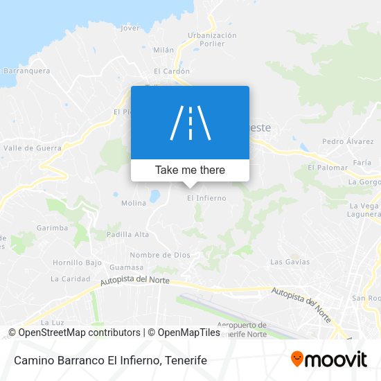 Camino Barranco El Infierno map