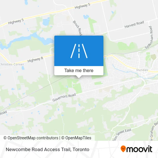 Newcombe Road Access Trail map