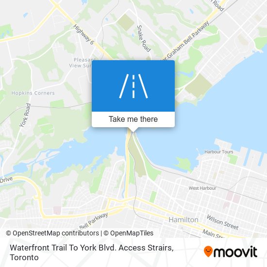 Waterfront Trail To York Blvd. Access Strairs map