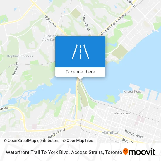 Waterfront Trail To York Blvd. Access Strairs map