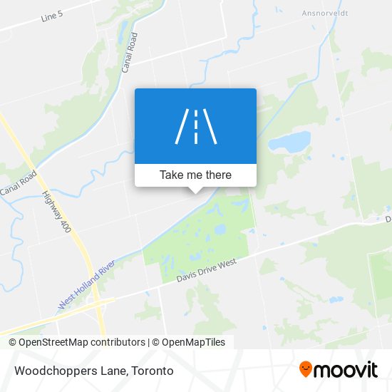 Woodchoppers Lane map