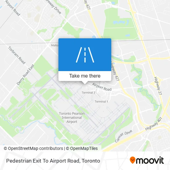 Pedestrian Exit To Airport Road map