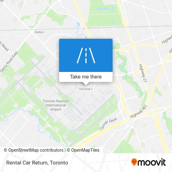 Rental Car Return map