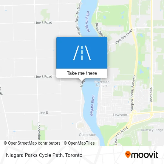 Niagara Parks Cycle Path map