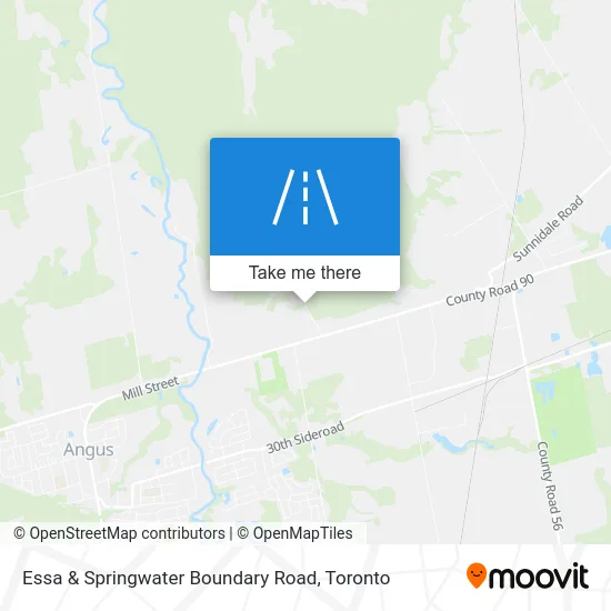 Essa & Springwater Boundary Road map