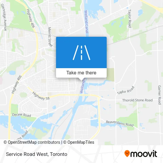 Service Road West map