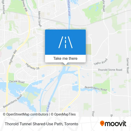 Thorold Tunnel Shared-Use Path map