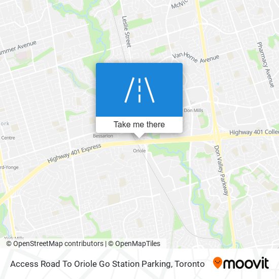 Access Road To Oriole Go Station Parking map