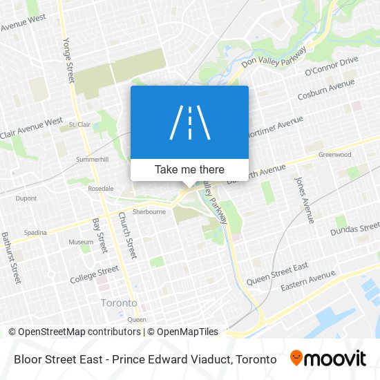 Bloor Street East - Prince Edward Viaduct map