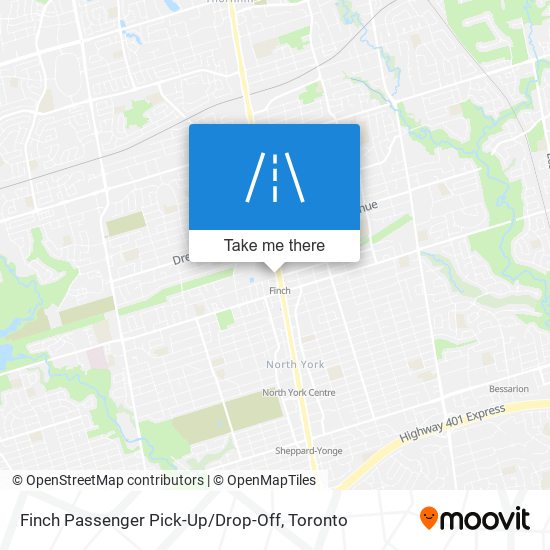 Finch Passenger Pick-Up / Drop-Off map