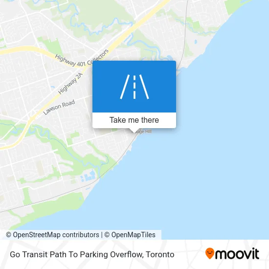 Go Transit Path To Parking Overflow map