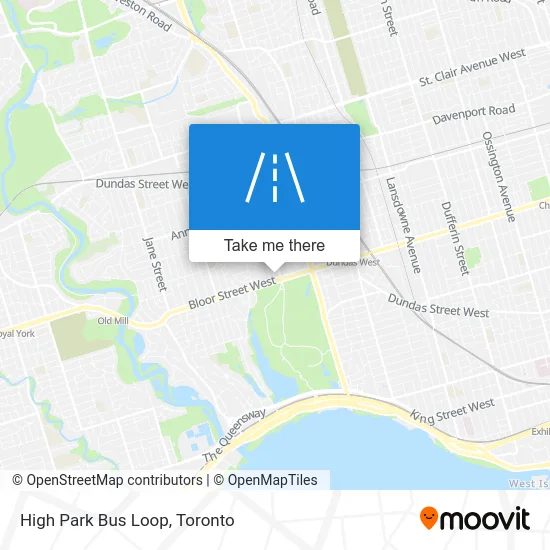 High Park Bus Loop map