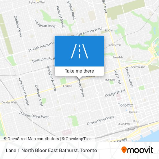 Lane 1 North Bloor East Bathurst map