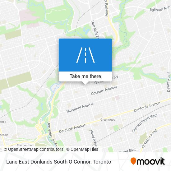 Lane East Donlands South O Connor map
