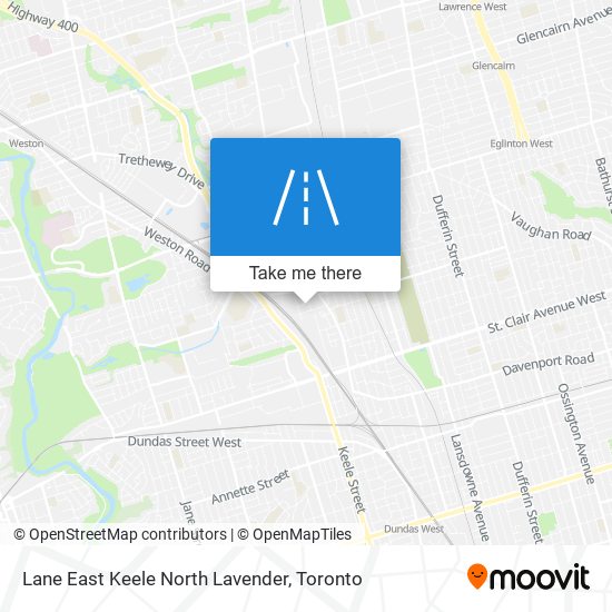 Lane East Keele North Lavender map