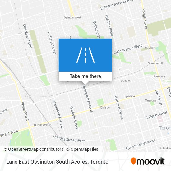 Lane East Ossington South Acores map