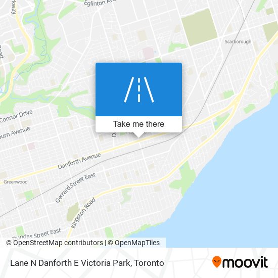 Lane N Danforth E Victoria Park map