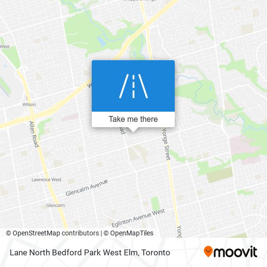 Lane North Bedford Park West Elm map