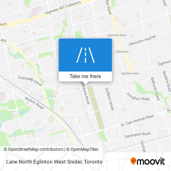 Lane North Eglinton West Snider map