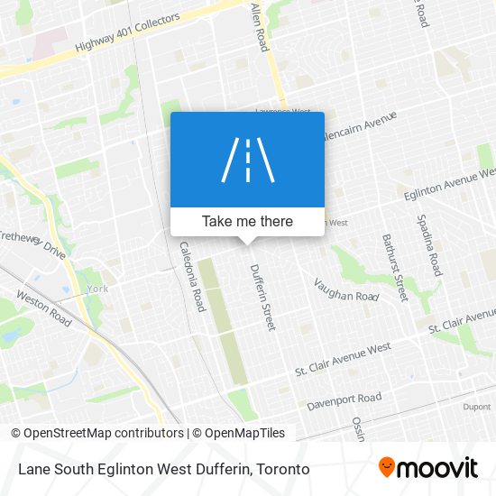 Lane South Eglinton West Dufferin map