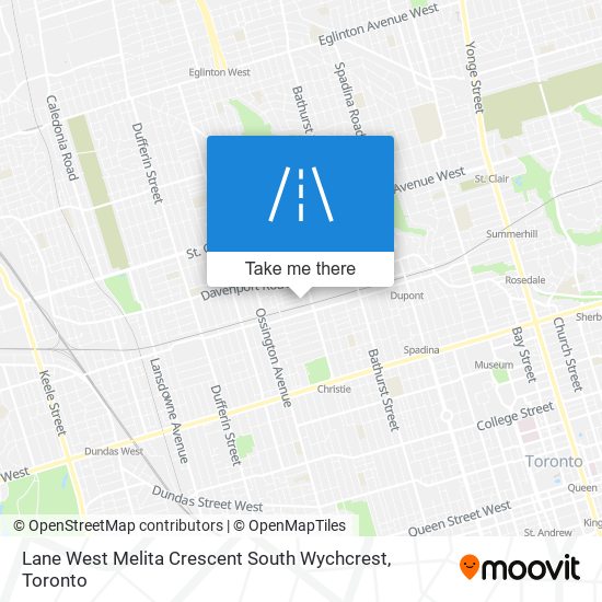 Lane West Melita Crescent South Wychcrest map