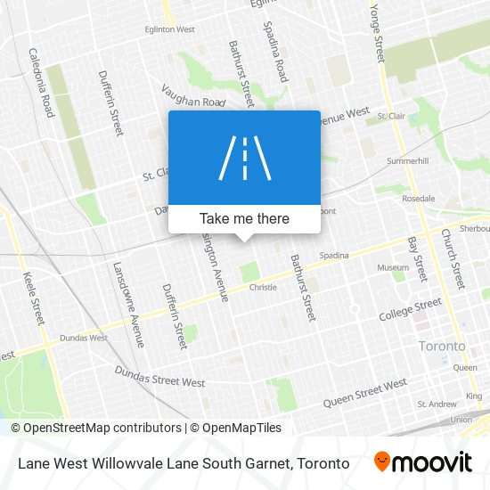 Lane West Willowvale Lane South Garnet map