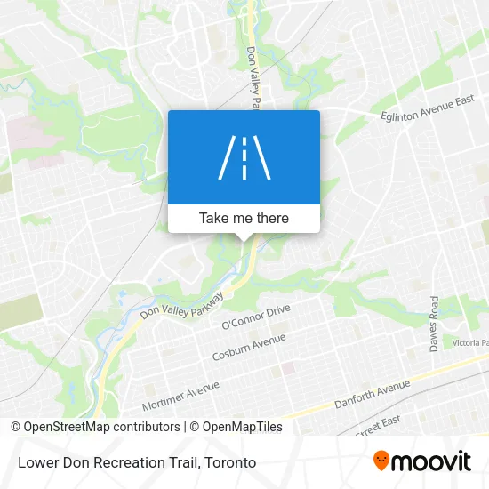 Lower Don Recreation Trail map