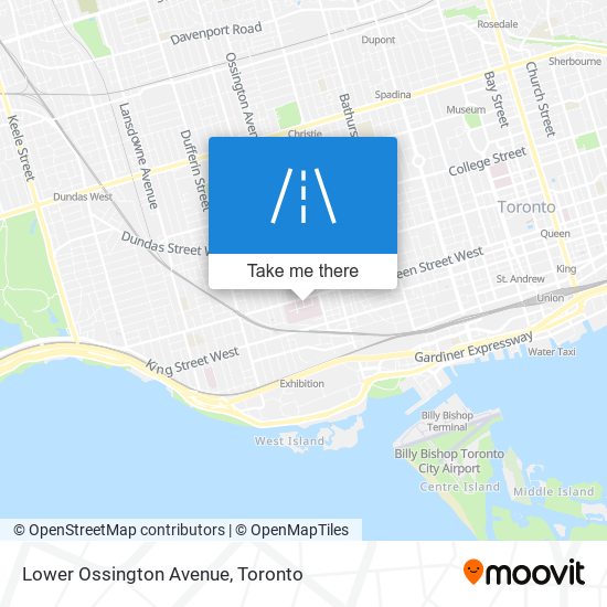 Lower Ossington Avenue map