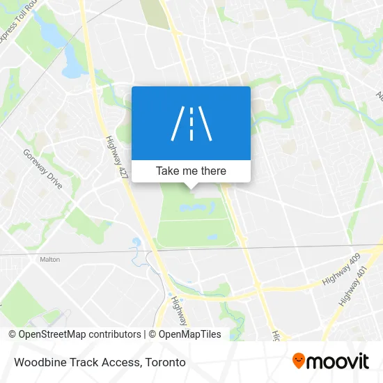 Woodbine Track Access map
