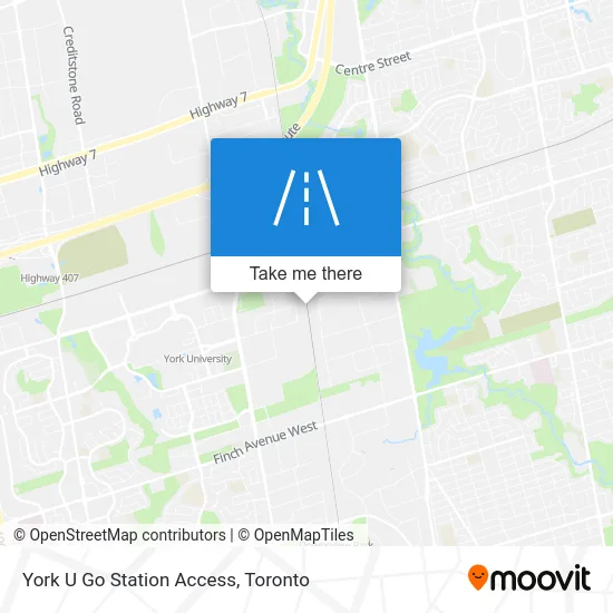 York U Go Station Access map