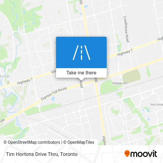 Tim Hortons Drive Thru map