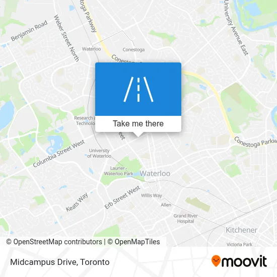 Midcampus Drive map