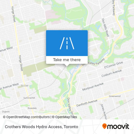 Crothers Woods Hydro Access map