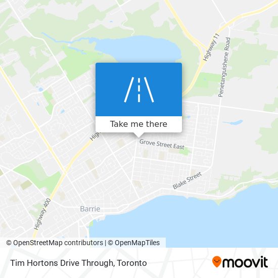 Tim Hortons Drive Through map