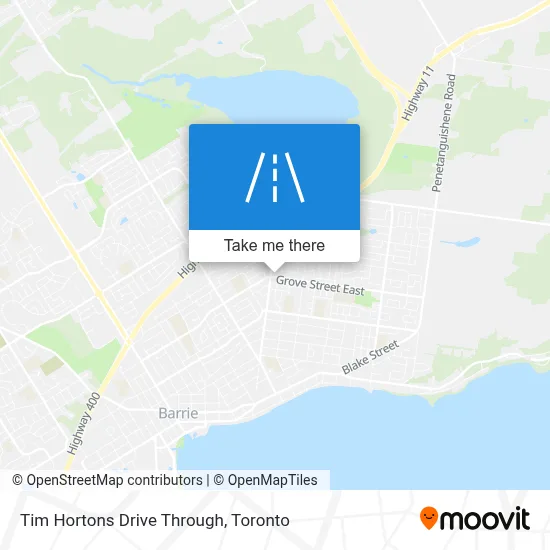 Tim Hortons Drive Through map