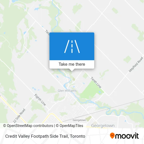 Credit Valley Footpath Side Trail map