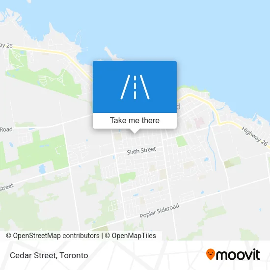 Cedar Street map