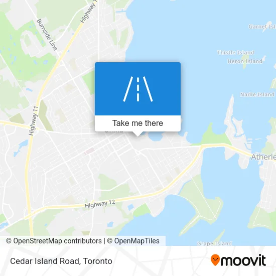 Cedar Island Road map