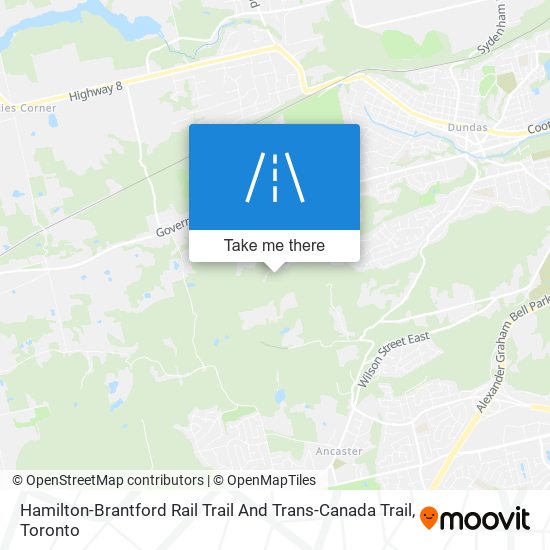 Hamilton-Brantford Rail Trail And Trans-Canada Trail map