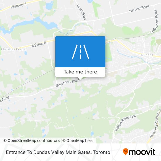 Entrance To Dundas Valley Main Gates map