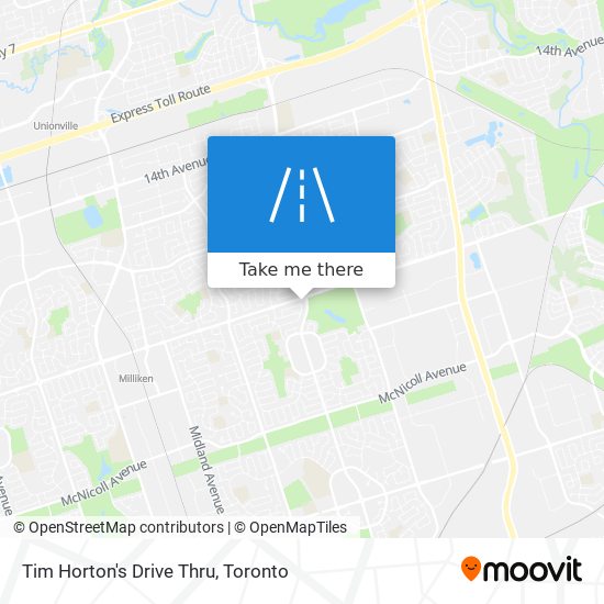 Tim Horton's Drive Thru map