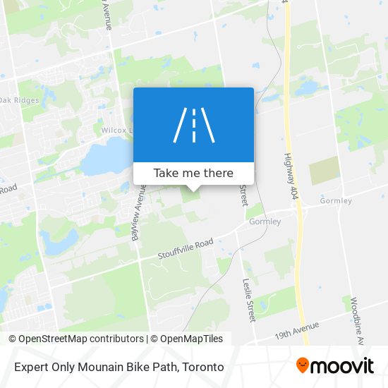 Expert Only Mounain Bike Path map